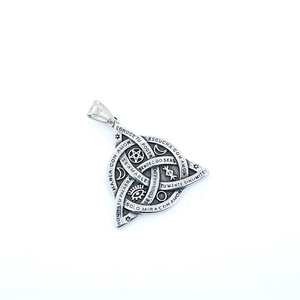 Collana con bussola vichinga vintage in argento antico con rune e simboli mistici