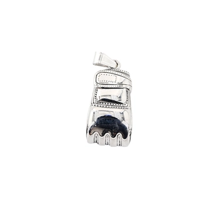 Polished silver stainless steel boxing glove pendant necklace for men in hip hop style
