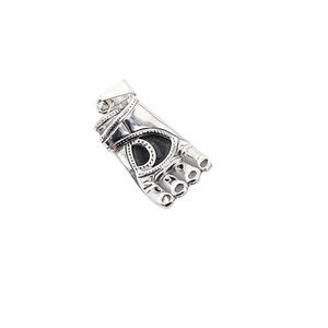 Vintage silver Spartan fist pendant necklace made of titanium steel for men