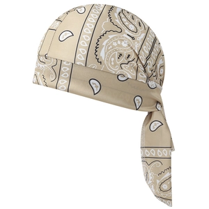 Hellbrauner Durag mit Paisleymuster für Herren und Damen aus elastischem Stoff