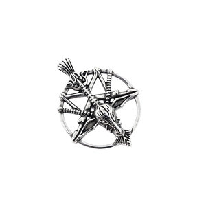 Vintage stainless steel Baphomet goat head pentagram pendant for men hip hop style