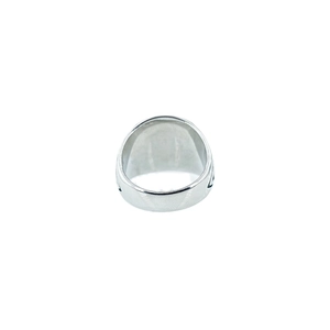 Bague Viking vintage en acier argenté pour homme avec un large anneau poli épuré