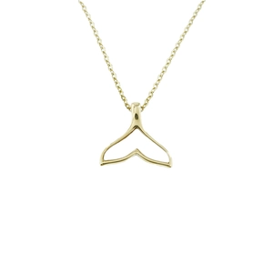 Minimalistische goudkleurige walvisstaart ketting van titanium staal met hol ontwerp