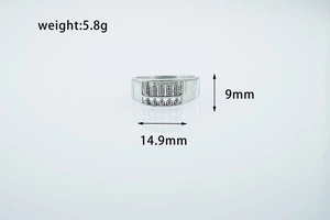 Detailed size parameters of the vintage abacus spinner ring with 5.8g weight and 9mm height