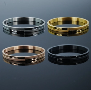 Minimalist Unisex Titanium Steel Bangle Frosted Polished Splicing Stainless Steel Bracelet Jewelry For Men Women Fashion Gift