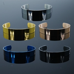 Minimalist Stainless Steel Open Cuff Bracelet For Men Women Mirror Polished Plain Metal Bangle Hip Hop Adjustable Jewelry Gift