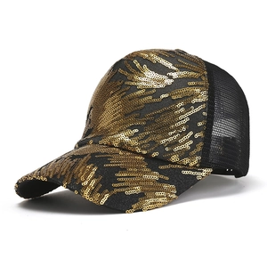 Berretto da Baseball con Paillettes Luccicanti da Donna Cappello da Trucker alla Moda con Rete Regolabile Traspirante per Mare