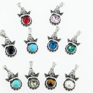 Vintage Edelstahl Schutzengel Anhänger Halskette Retro Gothic Strass Künstliche Perle Halskette Für Herren Damen