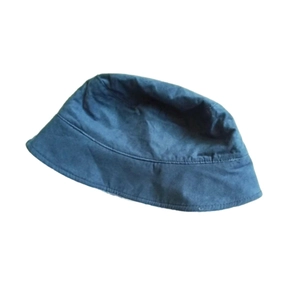 Rainbow fuzzy plush bucket hat in navy blue with cozy tie-dye fleece and warm design