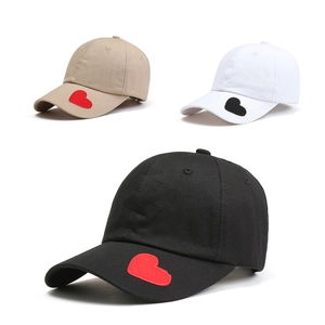 Korean Style Heart Embroidered Baseball Cap Cotton Adjustable Sun Hat For Outdoor Casual Travel Men Women Fashionable Peaked Hat