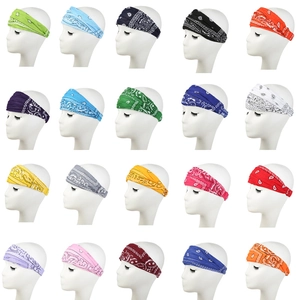 Women Paisley Printed Cotton Elastic Headband Boho Style Hair Band For Yoga Sports Running Face Washing Hair Accessories