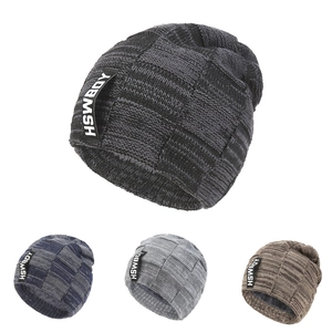 Women's Winter Knitted Beanie Hat Fleece Lined Thick Warm Checkered Skull Cap Fashion Outdoor Cold Weather Headwear