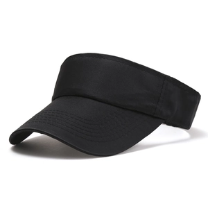 Minimalist black sun visor hat for running and outdoor sports with adjustable strap