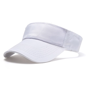 White minimalist sun visor for running, featuring high-quality fabric and reinforced stitching