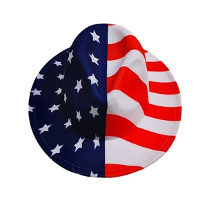 Chapeau Fedora à bord large en feutre de laine avec motif patriotique du drapeau américain