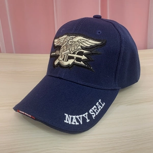 Navy Blue SEALs Tactical Baseball Cap with Gold Special Operations Insignia