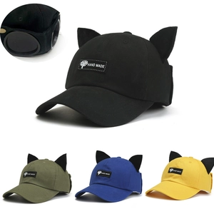 Casquette de Baseball Style Pilote pour Enfants Avec Oreilles de Chat et Lunettes Décoratives Chapeau de Soleil