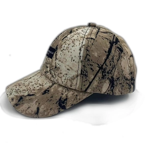 Classic camouflage baseball cap with woven label patch and reinforced canvas stitching