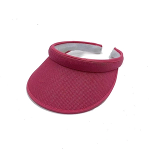 Rosa gewebte Sonnenblende für Damen und Kinder mit verstellbarem oben offenem Design