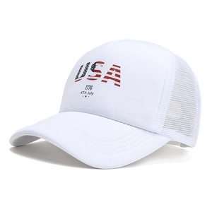 USA American Flag USA Letters July 4th Mesh Trucker Hat For Men Women Adjustable Breathable Polyester Baseball Cap Independence Day Gift