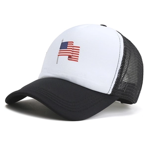 USA Flagge Stickerei Mesh Trucker Hat Verstellbare Atmungsaktive Baseballkappe Für Damen Herren Outdoor Sonnenschutz Retro Snapback
