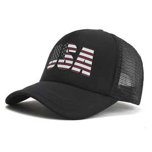 USA Letter Print Mesh Trucker Hat Breathable Adjustable Snapback Baseball Cap For Men Women Outdoor Sun Protection Headwear