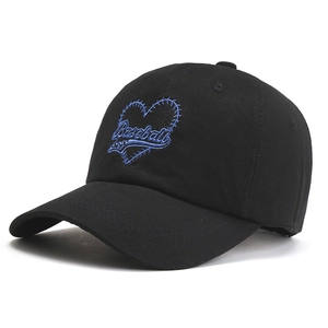 Casquette de Baseball en Mélange de Coton avec Broderie Coeur pour Hommes Femmes Réglable Extérieur Pare-soleil Mode