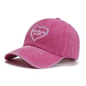 Vintage washed red baseball cap with heart embroidery and Ofr Paris 1996 lettering