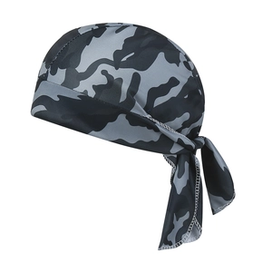 Outdoor camouflage cycling pirate hat with breathable digital print and adjustable ties