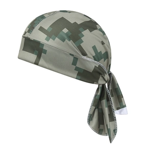 Digital camouflage pirate headscarf with breathable fabric and adjustable straps for cycling