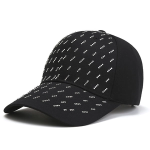 Fashion Korean Style Rhinestone Baseball Cap Breathable Sun Protection Polyester Outdoor Sports Adjustable Trucker Hat For Unisex