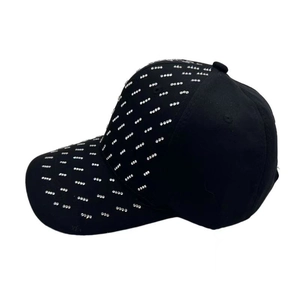 Black cotton baseball cap with silver rhinestones in a punk street style side view