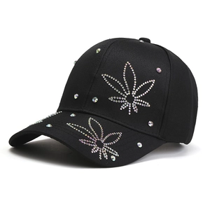 Women Fashion Rhinestone Baseball Cap Breathable Sun Protection Polyester Satin Inlaid Bling Bling Outdoor Adjustable Hat