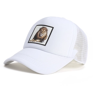 Casquette Trucker à la Mode avec Écusson Lion pour Hommes Femmes Filet Respirant Casquette de Baseball Réglable Protection Solaire