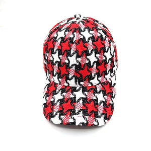 Classic red and black plaid baseball cap for autumn and winter outdoor sun protection