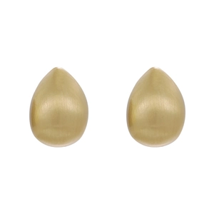 Orecchini a lobo minimalisti a goccia in oro opaco con elegante texture in metallo spazzolato