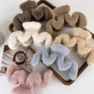 Lot de pinces à cheveux en peluche ondulées aux couleurs d'automne pour femmes