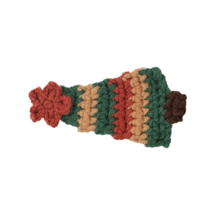 Fermaglio per capelli a forma di albero di Natale all'uncinetto rosso e verde per acconciature