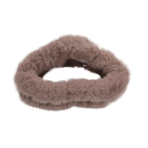 Pince à cheveux peluche en forme de cœur en fausse fourrure rose poudré pour femme