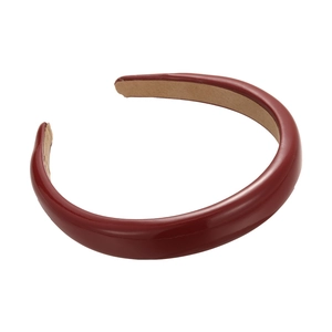 Serre-tête en cuir rouge minimaliste avec éponge antidérapante pour la coiffure