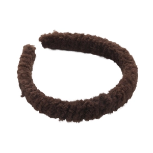 Serre-tête en peluche marron pour femme avec texture douce en peau de mouton synthétique