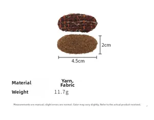 Vue détaillée des pinces ovales en laine à carreaux de taille 4.5cm x 2cm et 11.7g