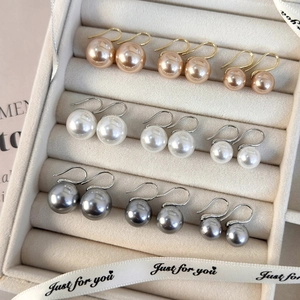 Pendientes Colgantes de Perla Artificial de Imitación Geométrica Elegantes Con Poste de Plata de Ley 925 Joyería para Mujer