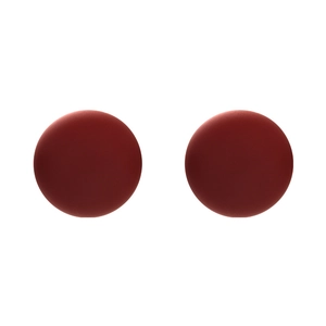 Élégantes boucles d'oreilles rondes rouge mat avec finition givrée pour un look moderne