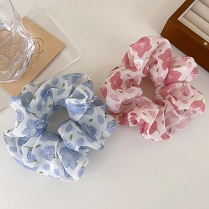 Scrunchie in Chiffon a Fiori per Donna Dolce Elastico per Capelli a Fiori di Ciliegio in Tessuto per Ragazze Accessori Capelli