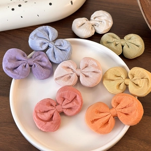 Lot de 8 barrettes à nœuds en mousseline pour filles aux tons élégants de Morandi