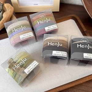 Five boxes of high-elasticity seamless hair bands in assorted Morandi and earth tones
