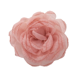 Pince à cheveux rose 9cm en mousseline de soie rose pour coiffure élégante de vacances