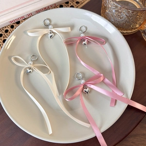 Orecchini Pendenti a Fiocco in Nastro Vintage Francese Con Pendente a Cuore E Künstliche Perle Sintetiche Gioielli in Lega Per Donna Stile Dolce Elegante
