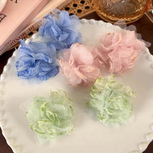 Mori Style Fabric Mesh Flower Stud Earrings Sweet Romantic Handmade Layered Gauze Floral Jewelry For Women Vacation Daily Wear